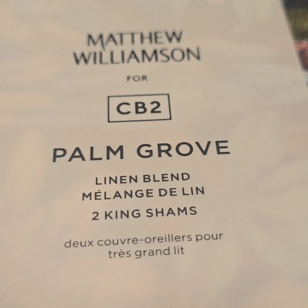 ❤️BUY 2 GET 1 FREE DEAL Palm Grove Linen King Pillow Shams Set of 2